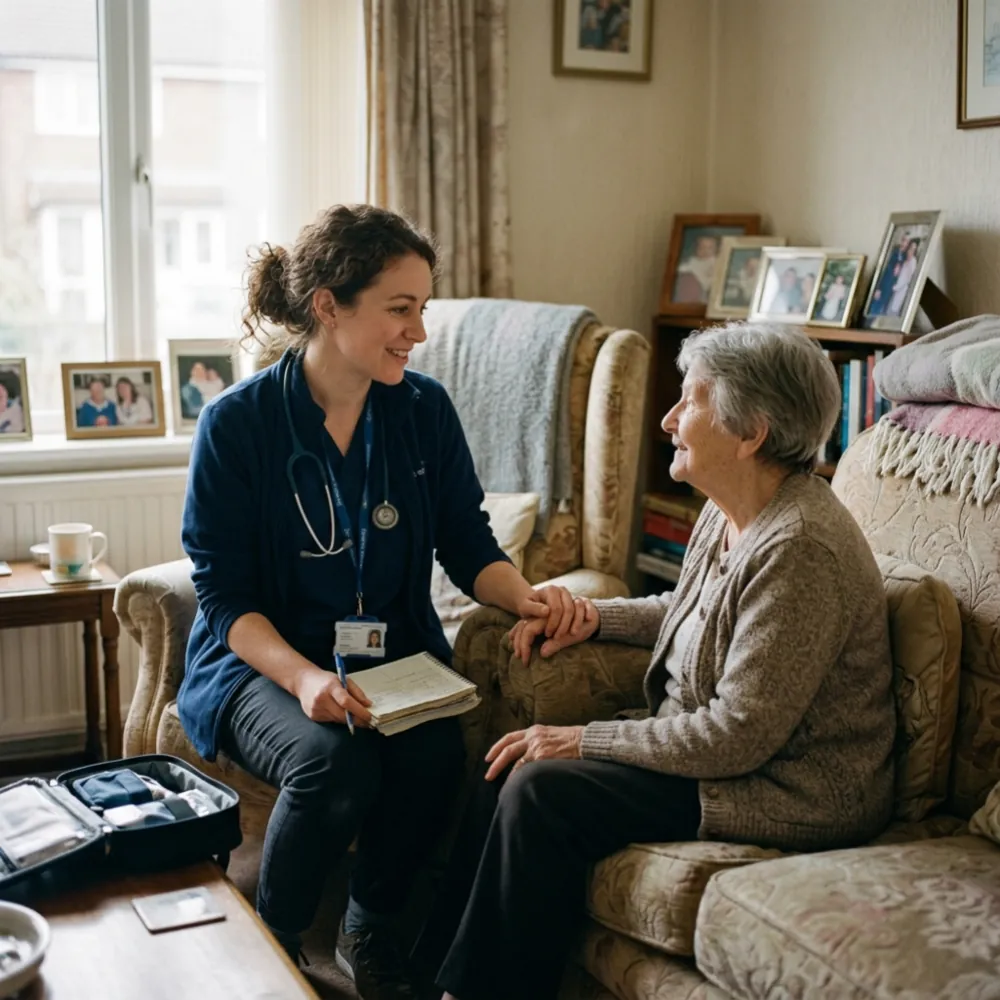 Morningstar nurse practitioner visiting a patient in their home